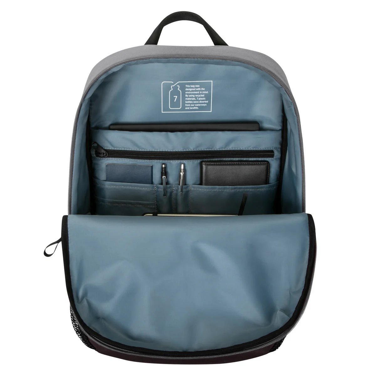 16" Sagano™ EcoSmart® Campus Backpack - Black/Grey - Image 12