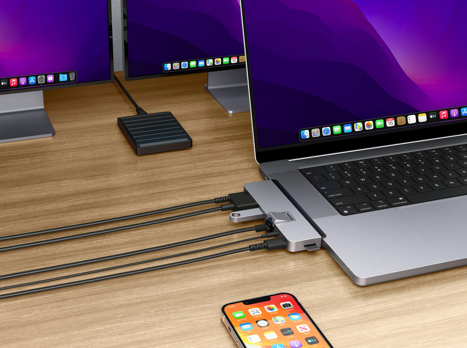HyperDrive DUO PRO 7-in-2 USB-C Hub - Grey - Image 11