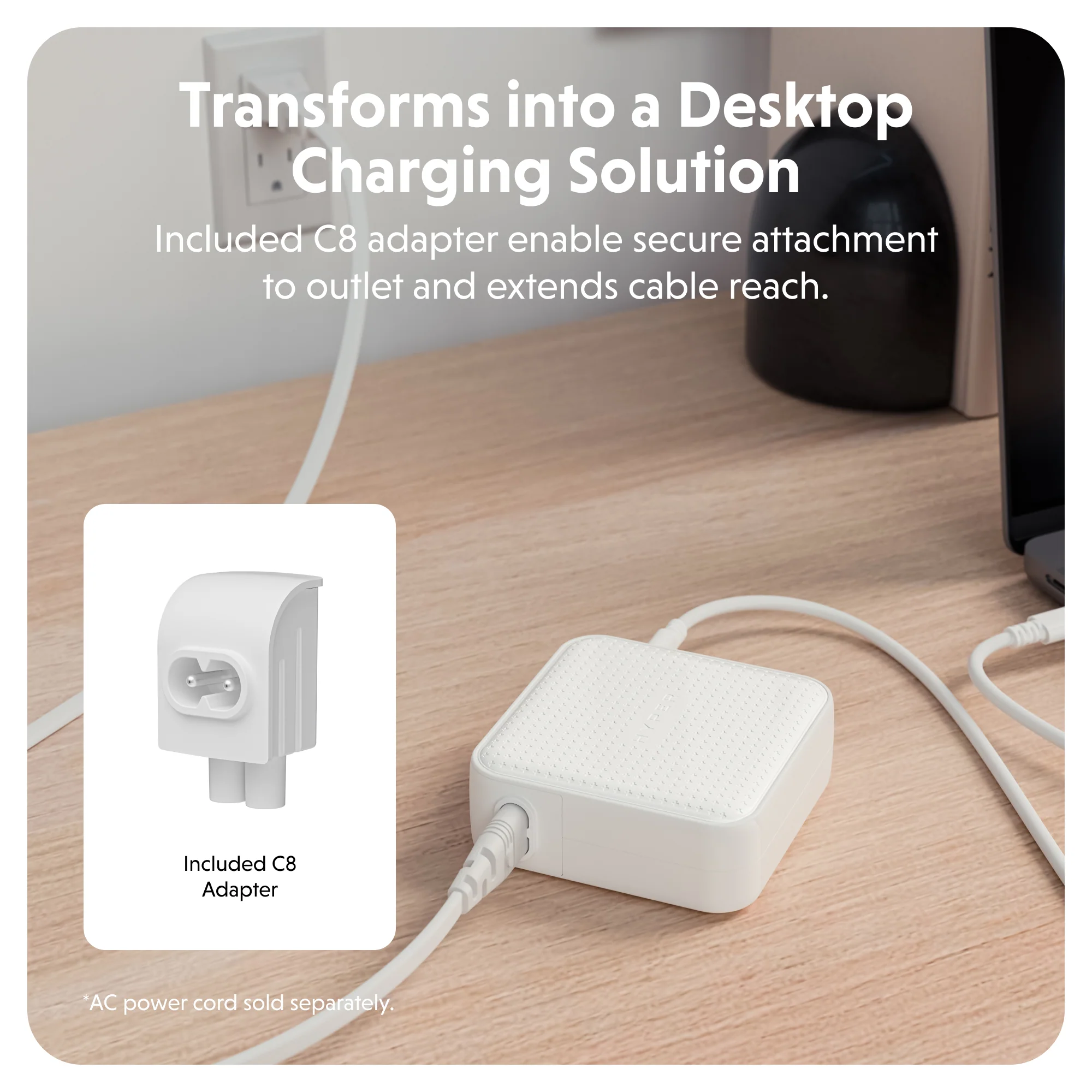 HyperJuice® 100W USB-C GaN Safety Tested Travel Charger - White - Image 6