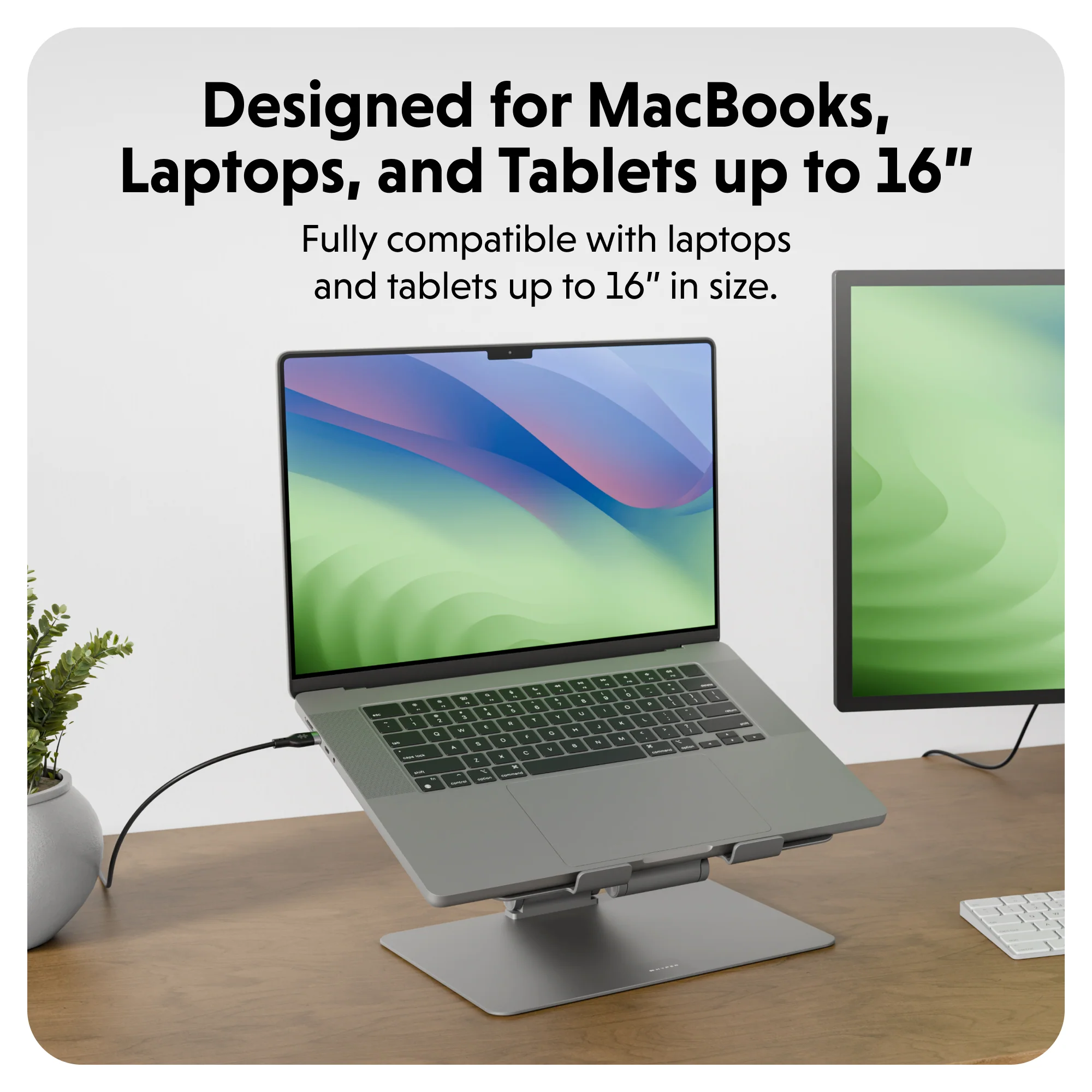 HyperSpace™ Ergonomic Adjustable Laptop Stand - Space Grey - Image 3