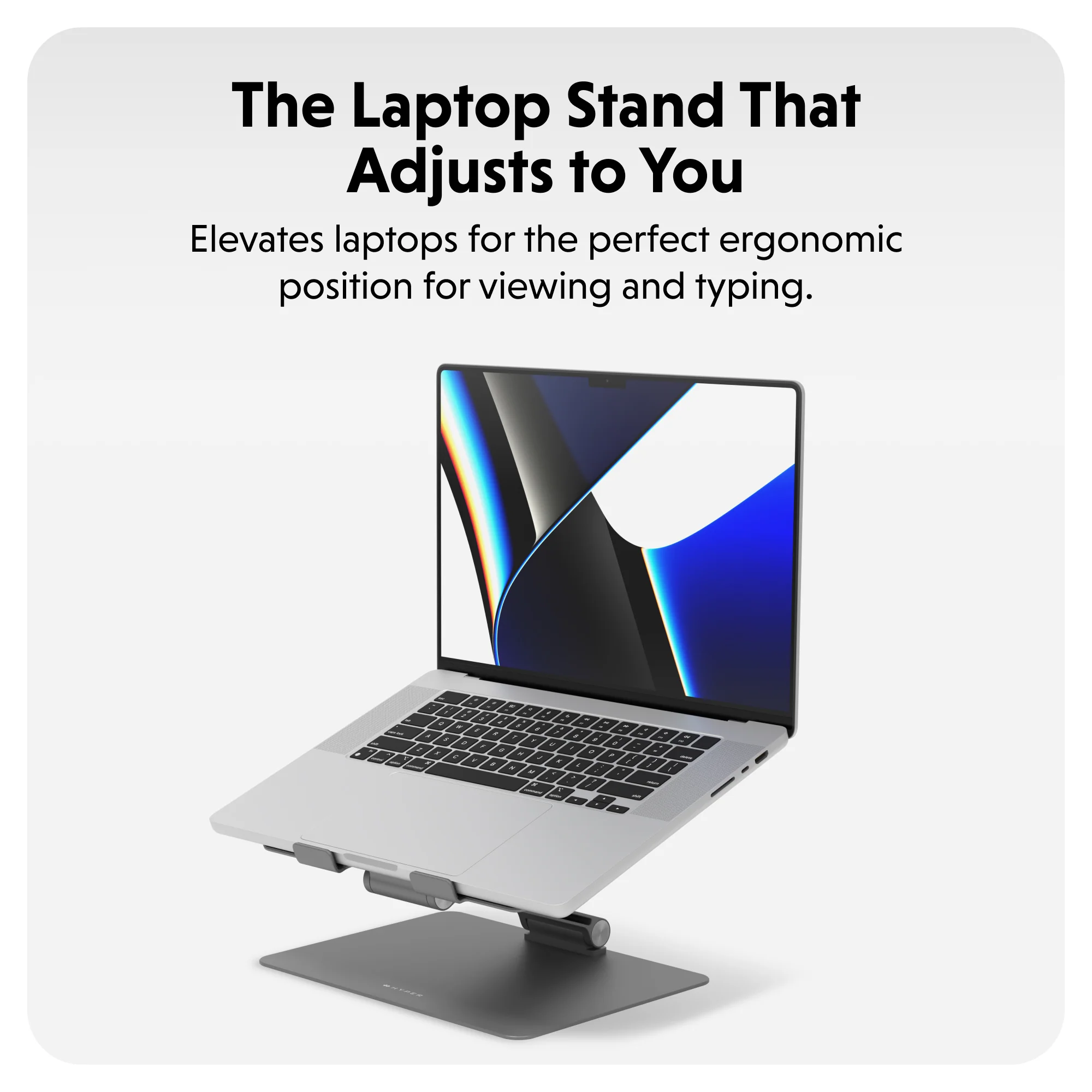 HyperSpace™ Ergonomic Adjustable Laptop Stand - Space Grey - Image 4