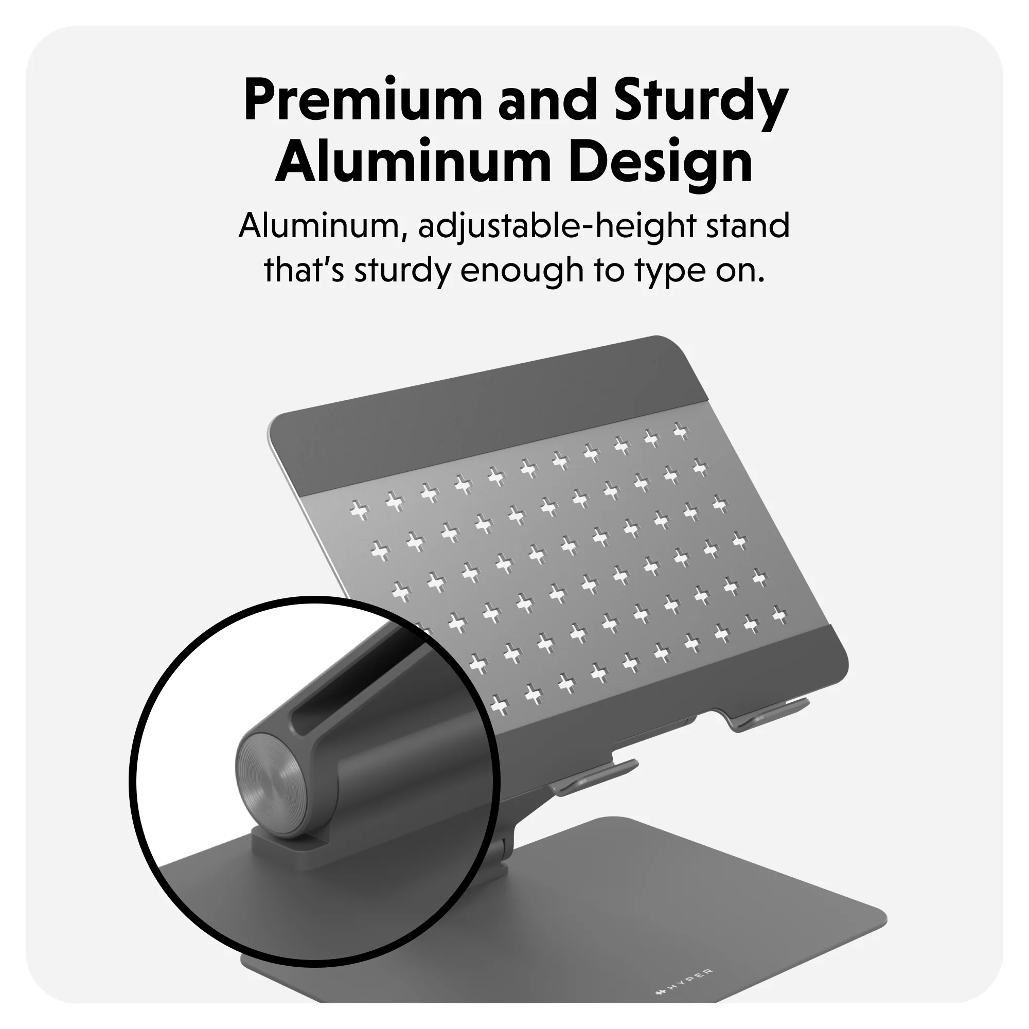 HyperSpace™ Ergonomic Adjustable Laptop Stand - Space Grey - Image 7