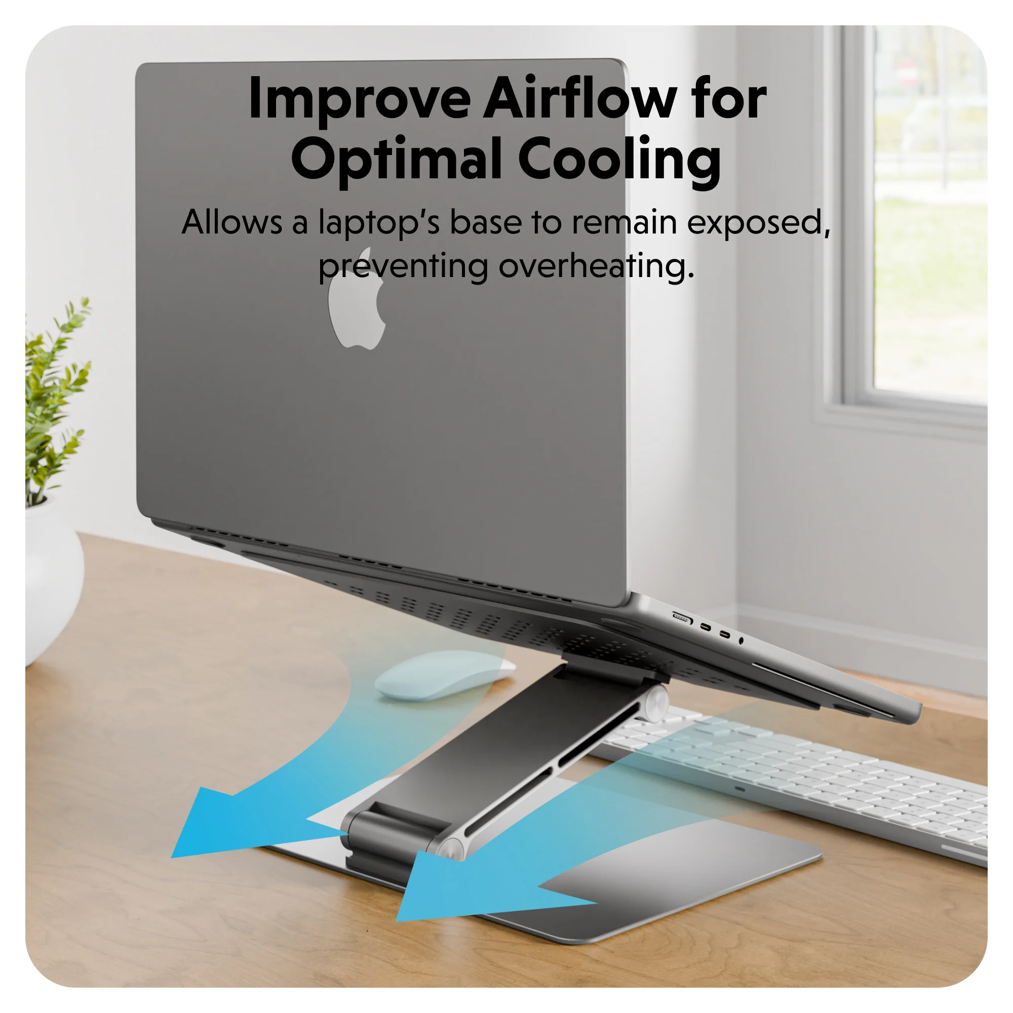 HyperSpace™ Ergonomic Adjustable Laptop Stand - Space Grey - Image 8