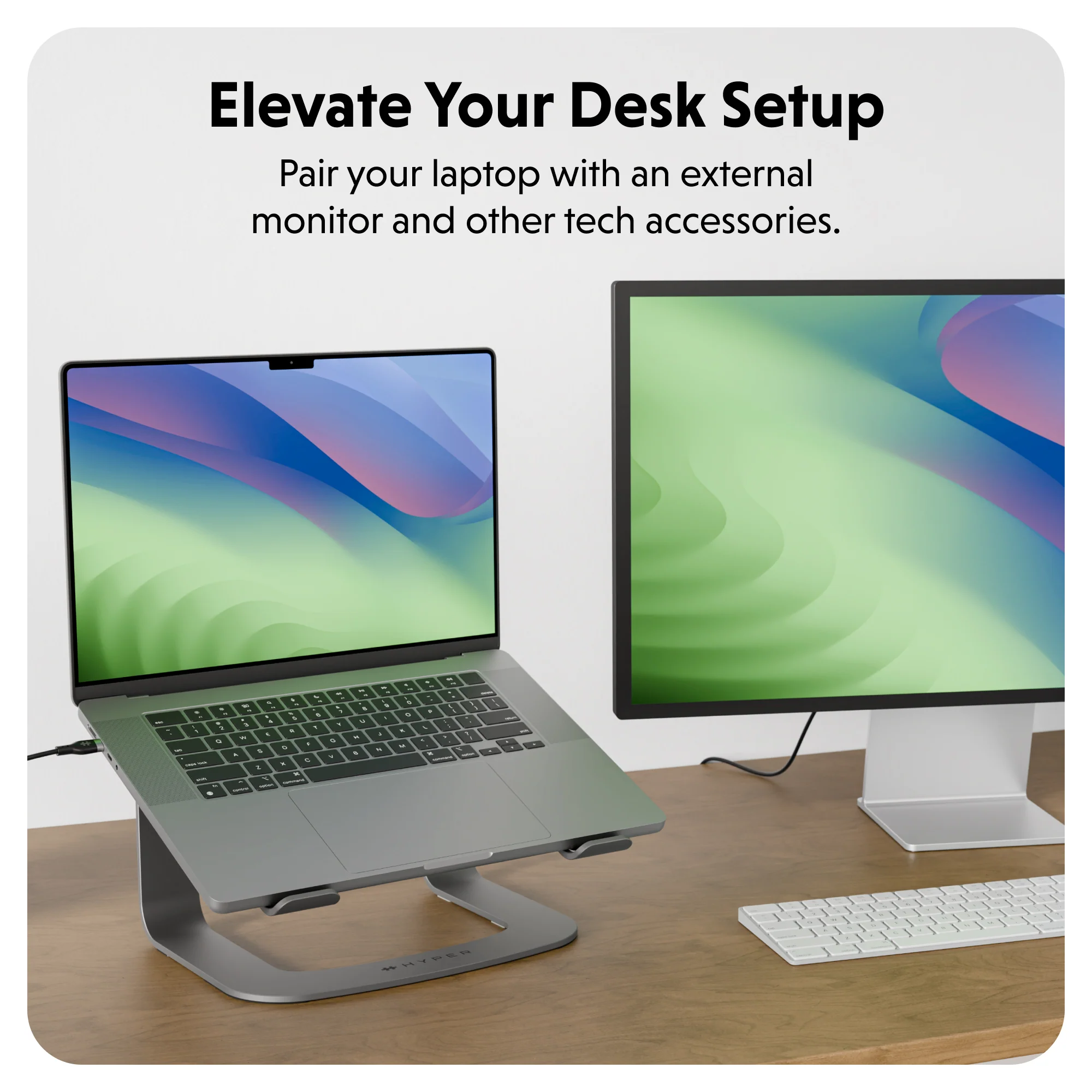 HyperSpace® Ergonomic Laptop Stand - Space Grey - Image 3