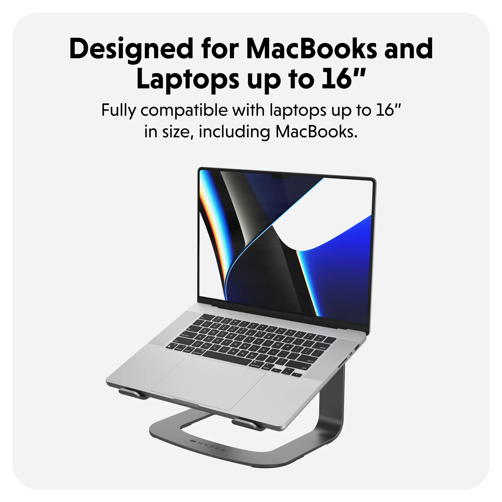 HyperSpace® Ergonomic Laptop Stand - Space Grey - Image 5