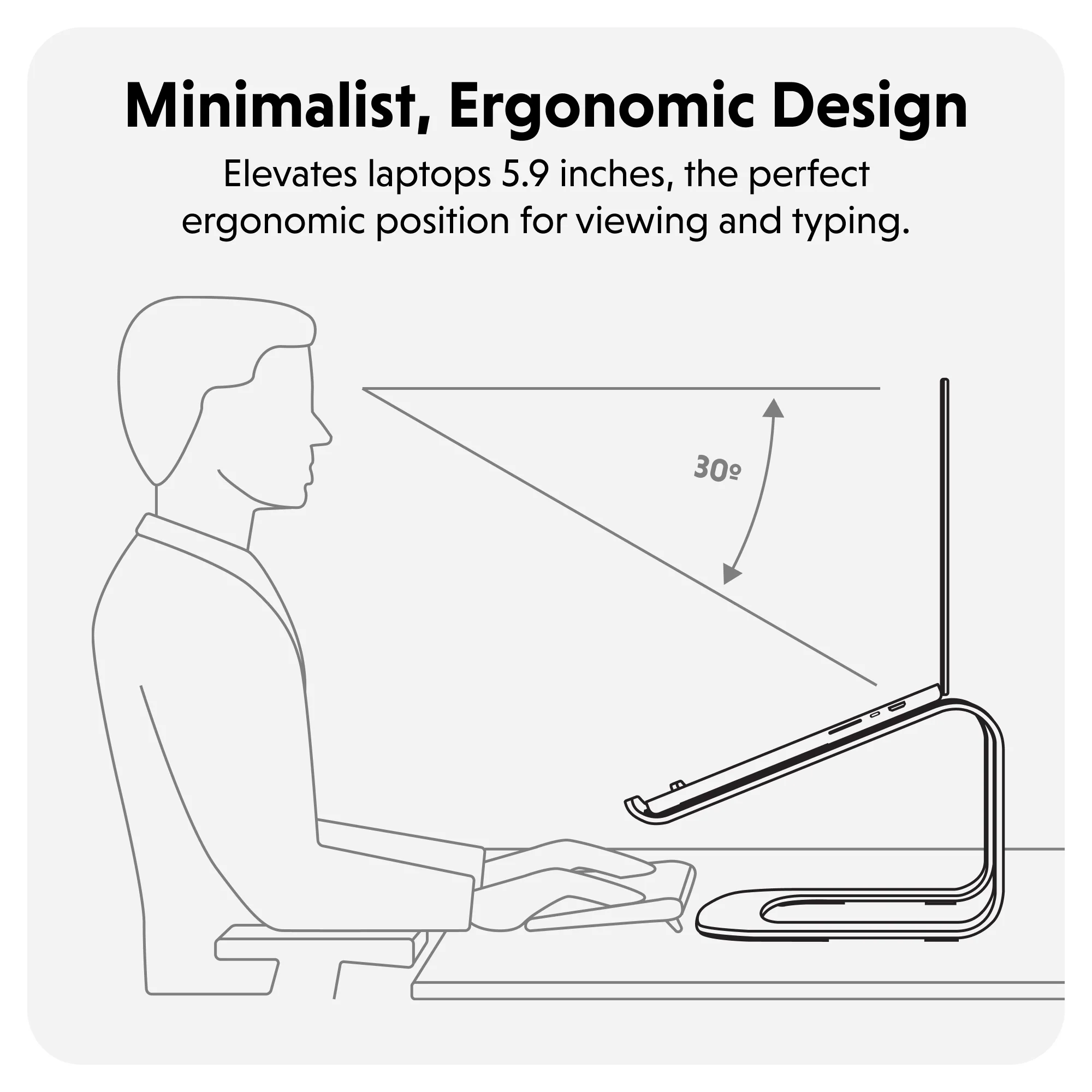 HyperSpace® Ergonomic Laptop Stand - Space Grey - Image 8